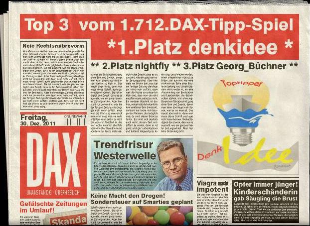 1.711.DAX Tipp-Spiel, Freitag, 30.12.2011 472202