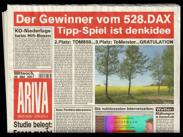 529.DAX Tipp-Spiel, Donnerstag, 10.05.07 97101