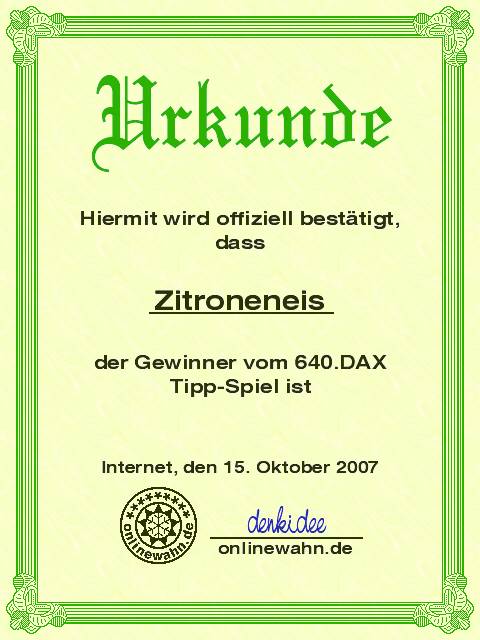 639.DAX Tipp-Spiel, Freitag, 12.10.07 125564