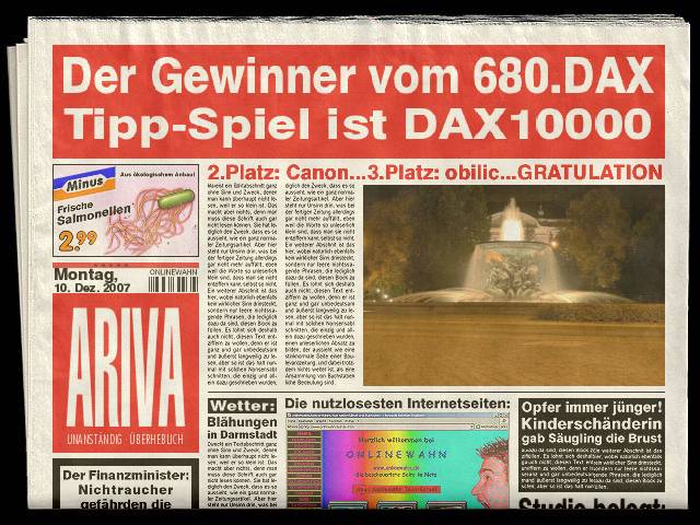 680.DAX Tipp-Spiel, Montag, 10.12.07 135801