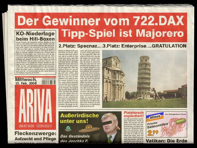 722.DAX Tipp-Spiel, Mittwoch, 13.02.08, 17.45 Uhr, 148068
