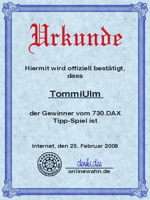 729.DAX Tipp-Spiel, Freitag, 22.02.08, 17.45 Uhr, 150467