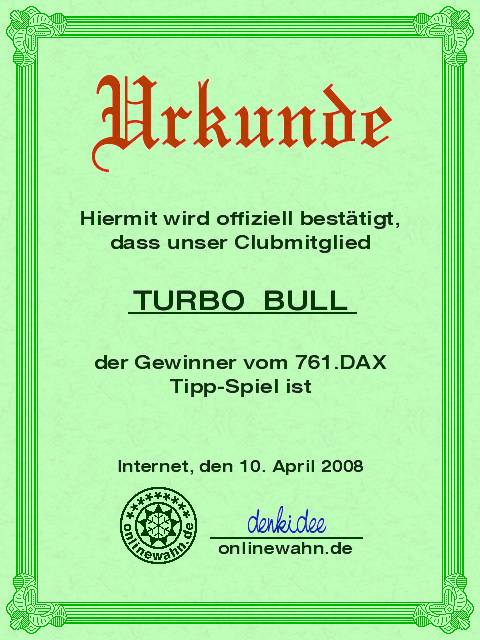 761.DAX Tipp-Spiel, Donnerstag, 10.04.08 158796