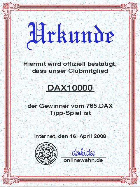 765.DAX Tipp-Spiel, Mittwoch, 16.04.08 159732
