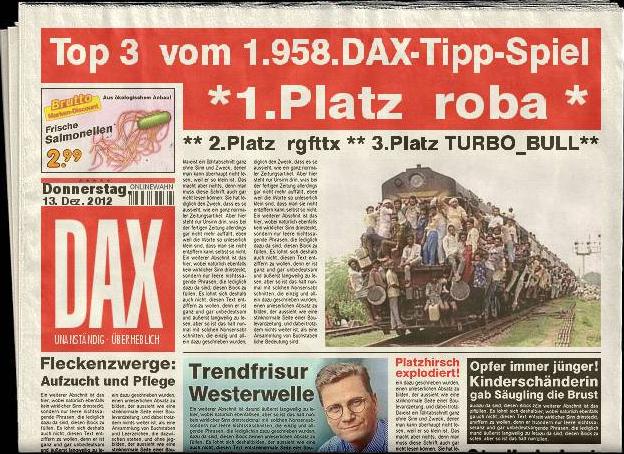 1.959.DAX Tipp-Spiel, Freitag, 14.12.2012 562501