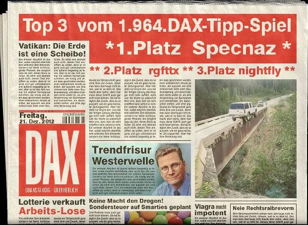 1.958.DAX Tipp-Spiel, Donnerstag, 28.12.2012 564569
