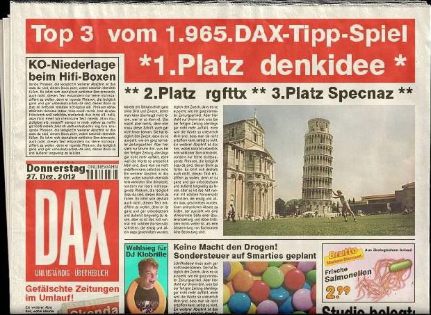 1.966.DAX Tipp-Spiel, Freitag, 28.12.2012 564725