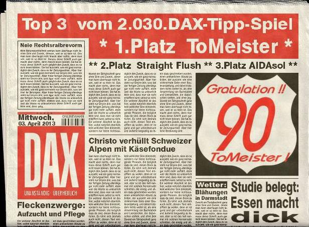 2.031.DAX Tipp-Spiel, Donnerstag, 04.04.2013 593802