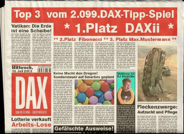 2.100.DAX Tipp-Spiel, Donnerstag, 11.07.2013 623290
