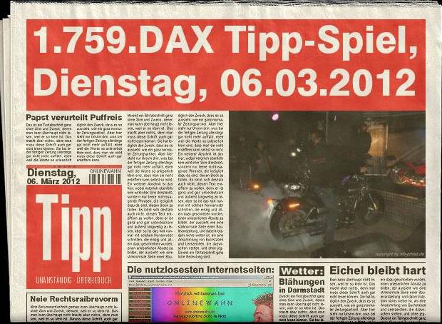 1.759.DAX Tipp-Spiel, Dienstag, 06.03.2012 490629