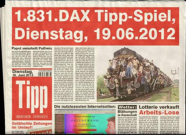 1.831.DAX Tipp-Spiel, Dienstag, 19.06.2012 515999