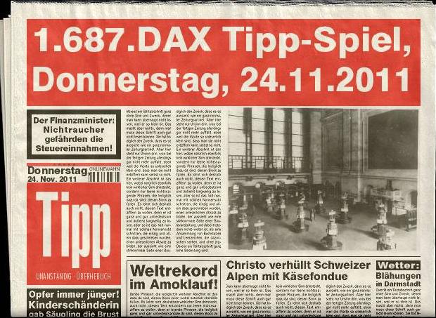 1.687.DAX Tipp-Spiel, Donnerstag, 24.11.2011 459880