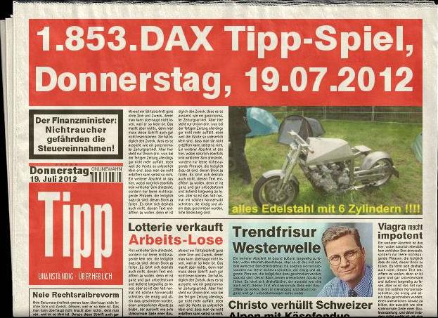 1.853.DAX Tipp-Spiel, Donnerstag, 19.07.2012 523188