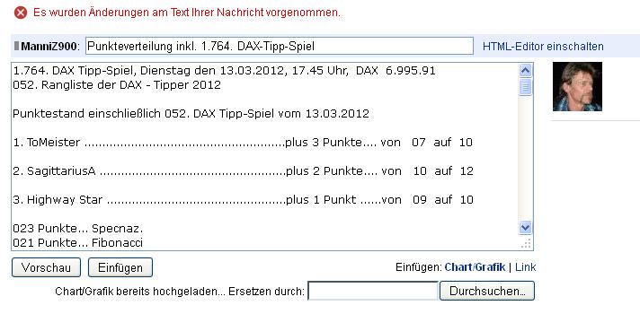 1.765.DAX Tipp-Spiel, Mittwoch, 14.03.2012 493051