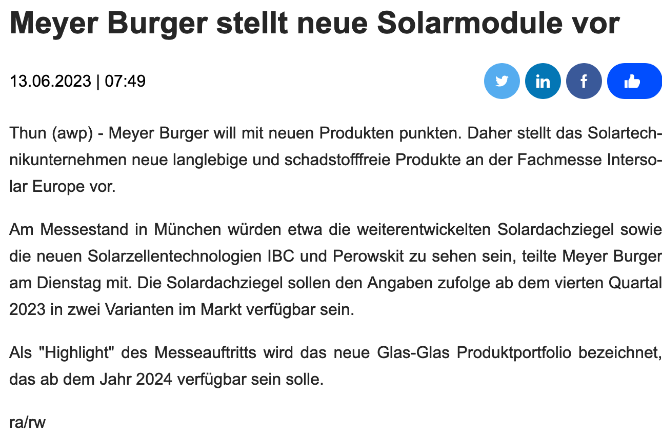 Meyer Burger Technology AG - AB 2022 1376781