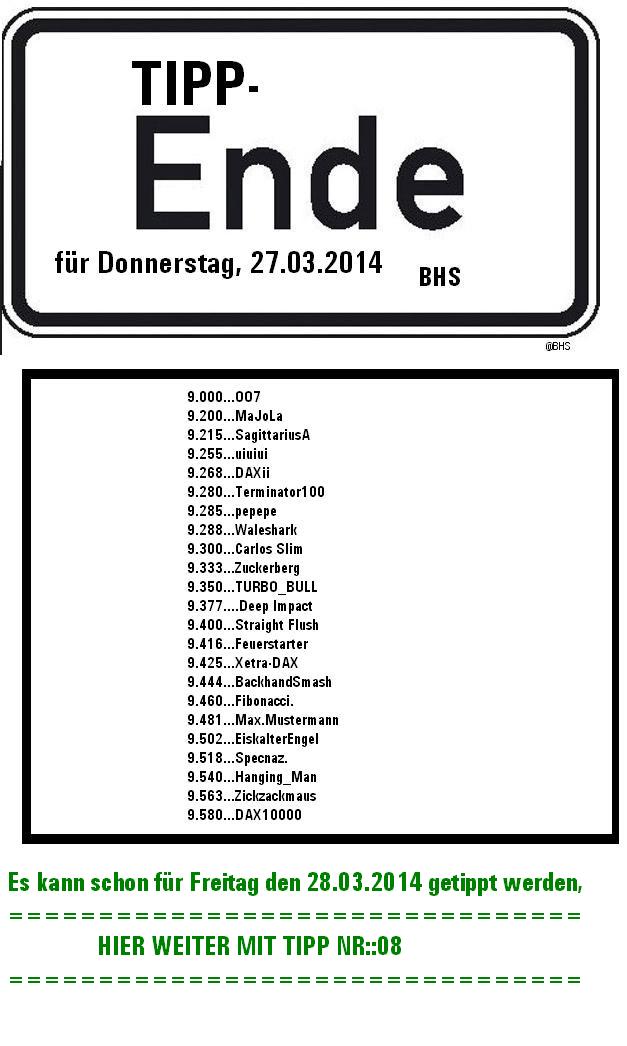 2.281.DAX Tipp-Spiel, Freitag, 28.03.2014,17:45 H 708932