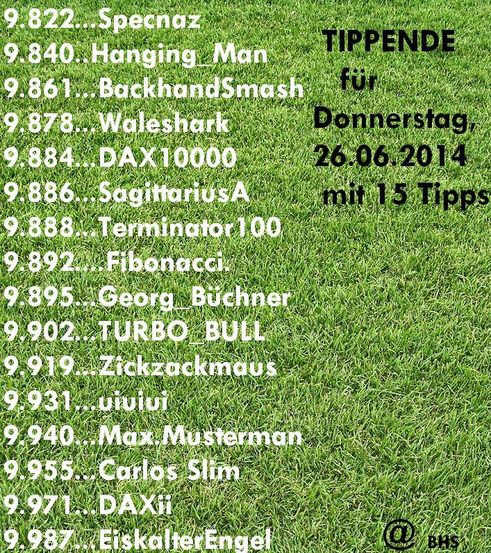 2.342.DAX Tipp-Spiel, Donnerstag, 26.06.14,17.45 H 735809