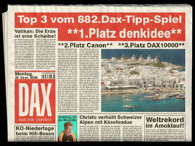 883.DAX Tipp-Spiel *Dienstag* 30.09.08, 17.45 Uhr 189329