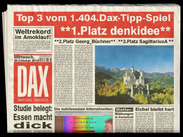 1.406.DAX Tipp-Spiel, Donnerstag, 21.10.10 352584