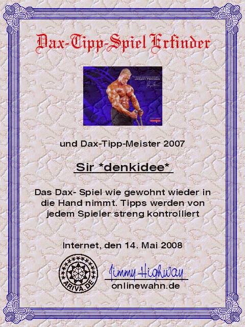 785.DAX Tipp-Spiel, Donnerstag, 15.05.08, 17.45 163669