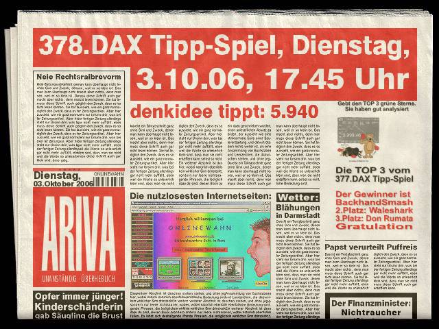 377.DAX Tipp-Spiel, Montag, 02.10.06 60031