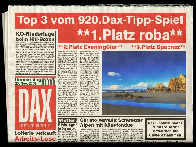 922.DAX Tipp-Spiel *Montag* 24.11.08, 17.45 Uhr 200963