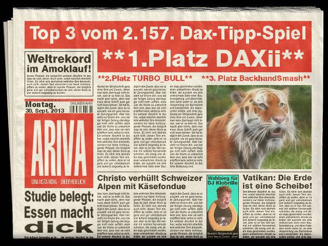 2.158.DAX Tipp-Spiel, Dienstag, 01.10.2013 649491