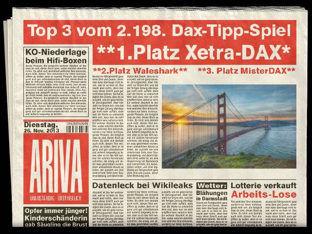 2.199.DAX Tipp-Spiel, Mittwoch, 27.11.2013 668281