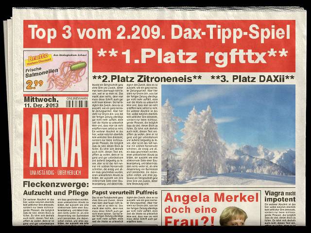 2.210.DAX Tipp-Spiel, Donnerstag, 12.12.2013 673015