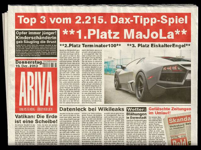 2.216.DAX Tipp-Spiel, Freitag, 20.12.2013 675508