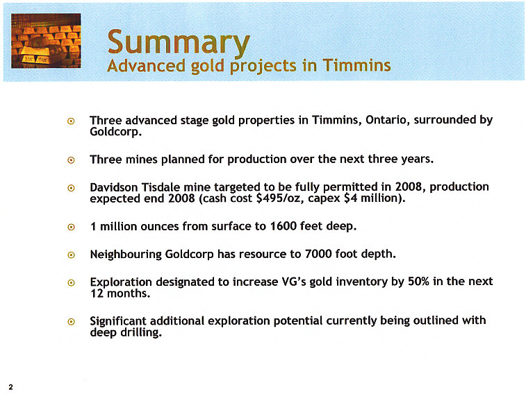 VG Gold Corp Faktenübersicht 12/05/2008 165264