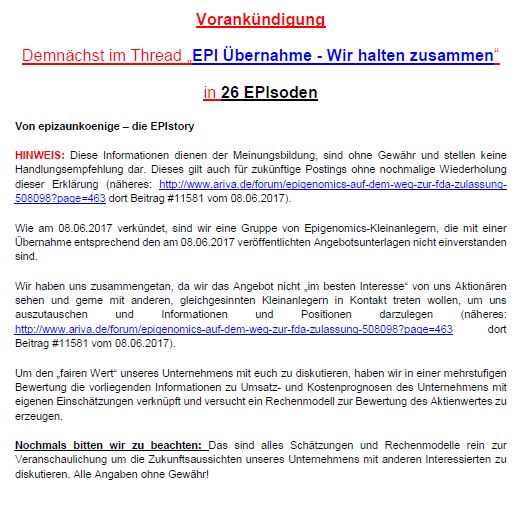 Epigenomics auf dem Weg zur FDA Zulassung?! 995183