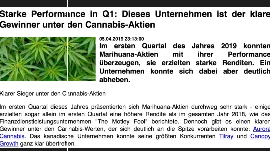 Aurora Cannabis - Kanada & die Legalisierung 1105826