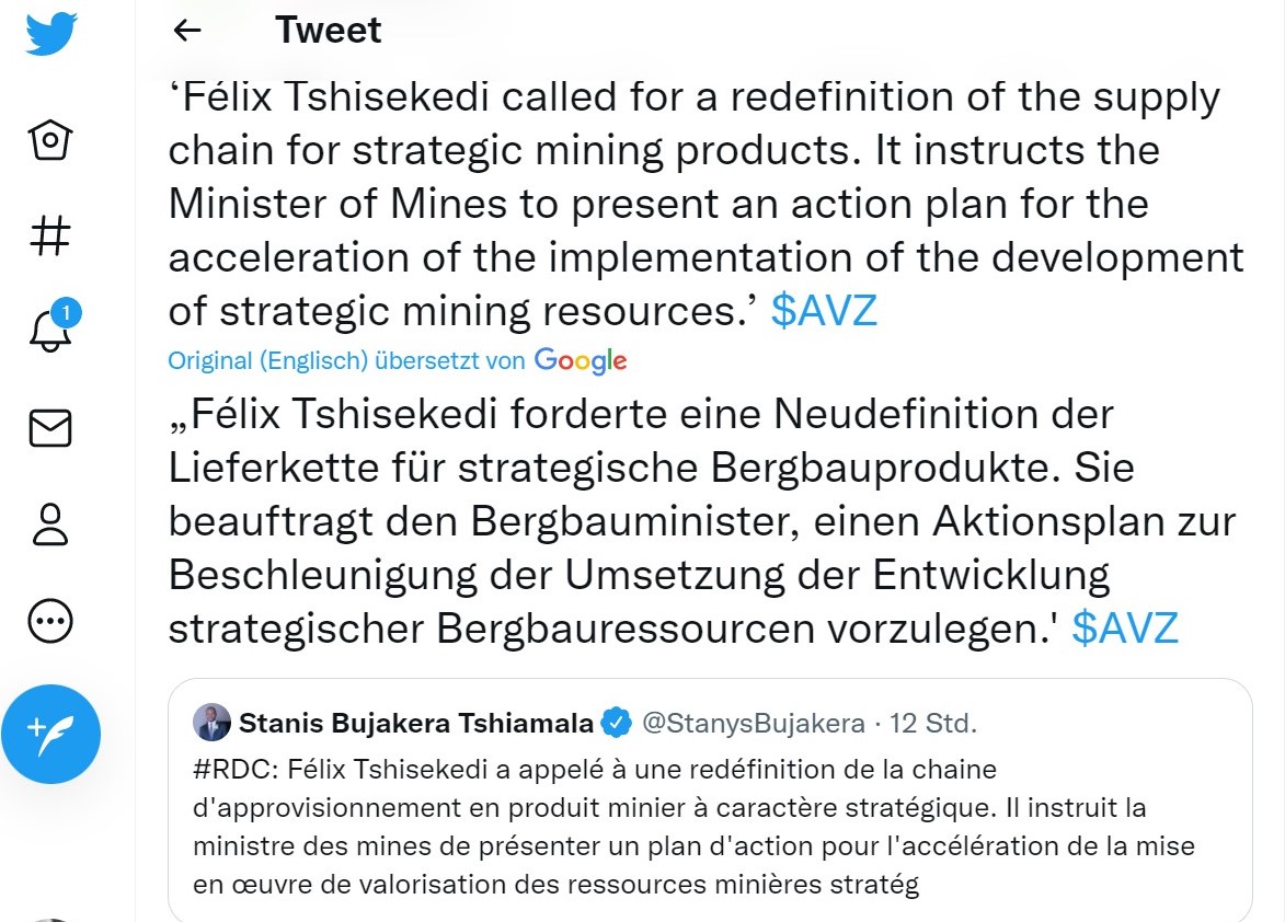 Lithiumstar AVZ Minerals eröffnet 68 % im Plus 1295376