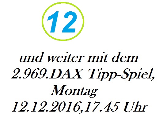2.968.DAX Tipp-Spiel, Freitag, 09.12.2016,17.45 H 957570