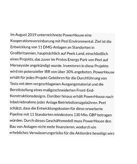 PowerHouse Energy Group - Wasserstoff aus Plastik 1164507