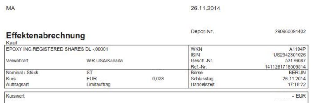 Epoxy (EPXY) aus charttechnischer Sicht 789952