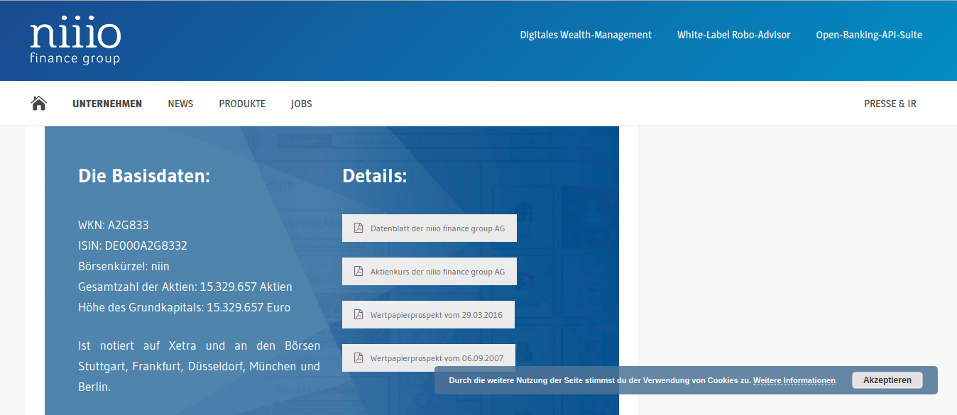 niiio finance group AG-Umstellung auf Namensaktien 1109751
