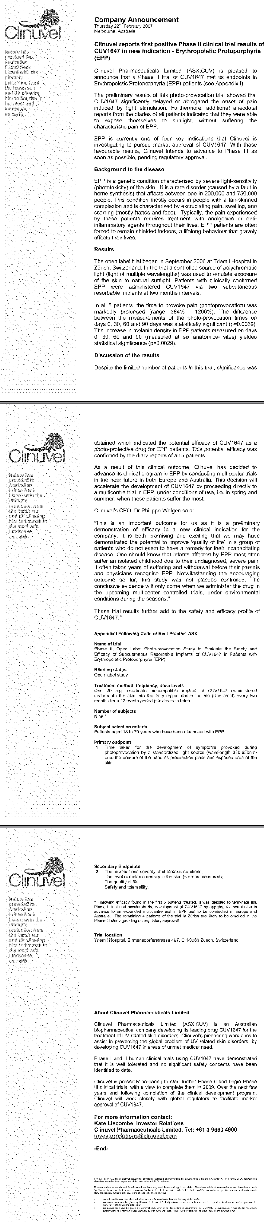 Chartcheck - Clinuvel Pharmaceuticals 83926