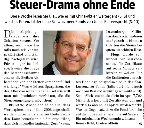 Abgeltungssteuer Zertifikate rückwirkend besteuert 100207