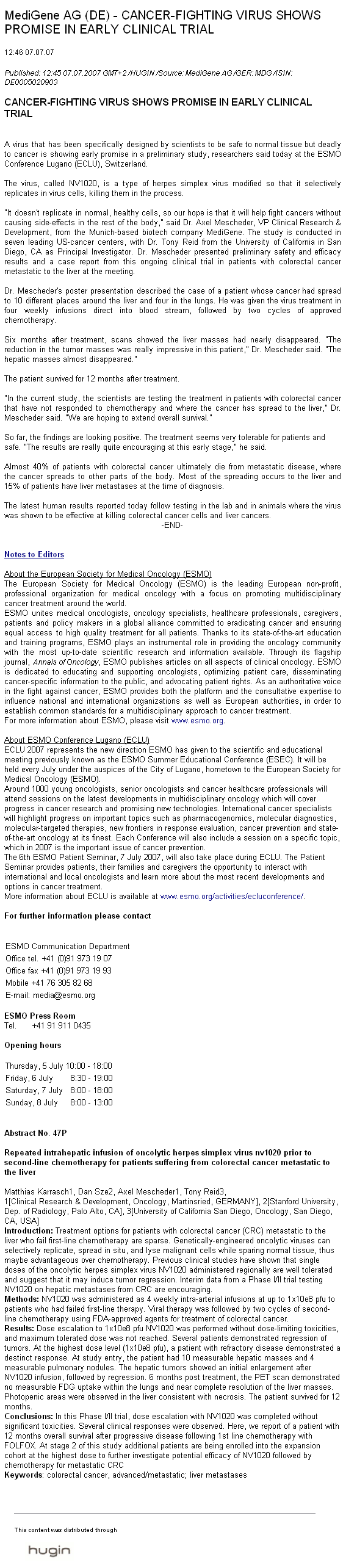 Medigene - der Boden scheint gefünden 107675