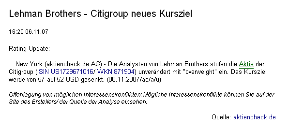 Citigoup - wann einsteigen ? 129762