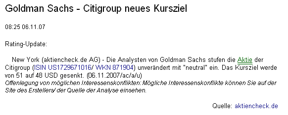 Citigoup - wann einsteigen ? 129764