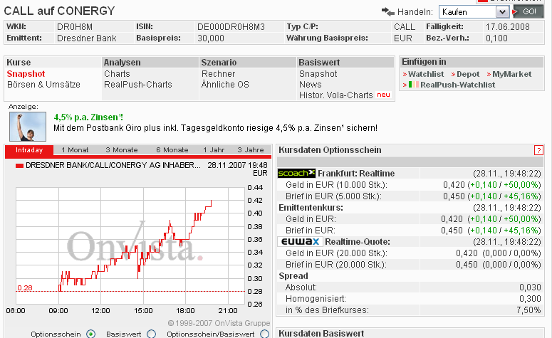 Conergy - nach Korrektur weiteres Potential 133513
