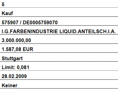 WKN 575907: Starkes Jahr 2008 für IG-Farben-Liquis 215579
