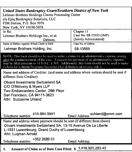 Lehman Brothers Holdings Inc. (LEH) 579347