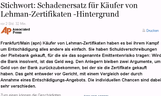 Welche LEHMAN-Producte sind davon betroffen? 293195