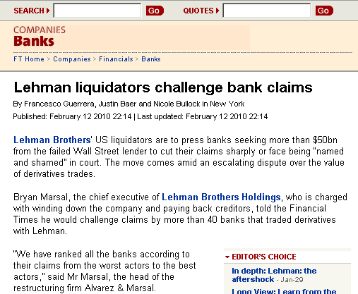 Lehman Brothers Holdings Inc. (LEH) 299459