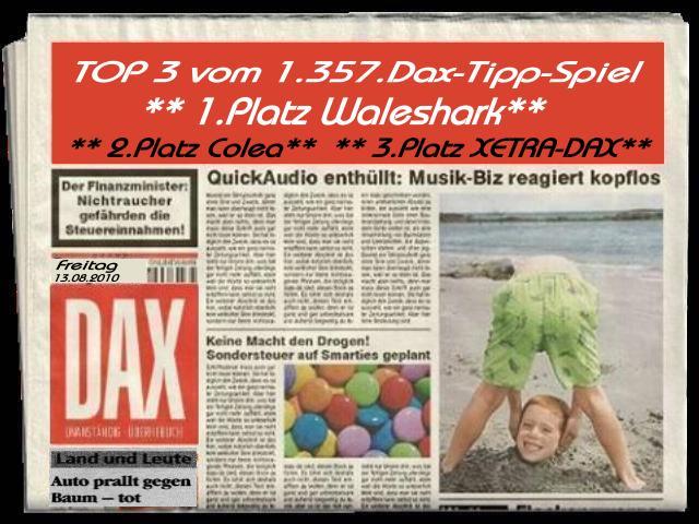 1.358.DAX Tipp-Spiel, Montag, 16.08.10 338033