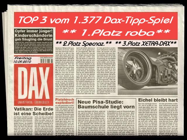 1.378.DAX Tipp-Spiel, Montag, 13.09.10 344590